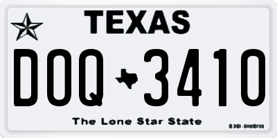 TX license plate DOQ3410