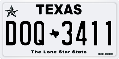 TX license plate DOQ3411