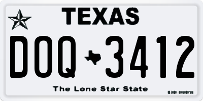 TX license plate DOQ3412