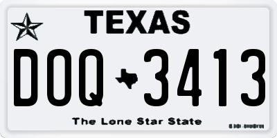TX license plate DOQ3413