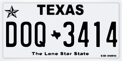 TX license plate DOQ3414