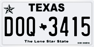 TX license plate DOQ3415