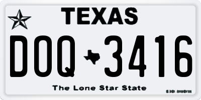 TX license plate DOQ3416