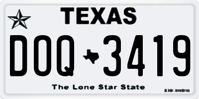 TX license plate DOQ3419