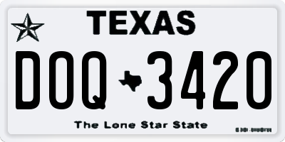 TX license plate DOQ3420