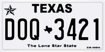TX license plate DOQ3421
