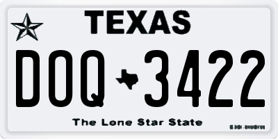 TX license plate DOQ3422