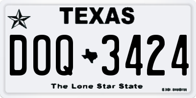 TX license plate DOQ3424