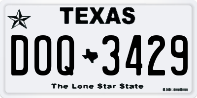 TX license plate DOQ3429
