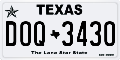 TX license plate DOQ3430