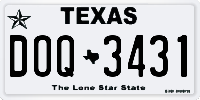 TX license plate DOQ3431