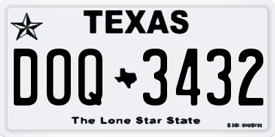 TX license plate DOQ3432