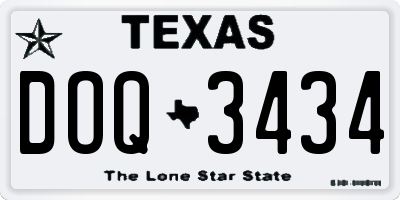 TX license plate DOQ3434