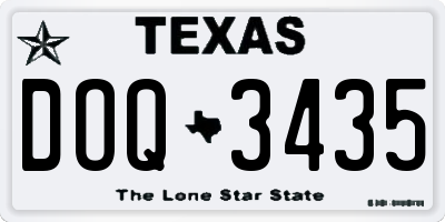TX license plate DOQ3435