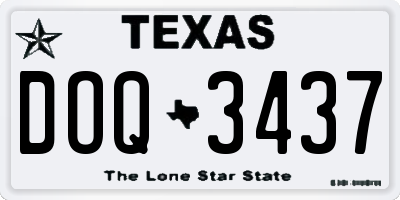 TX license plate DOQ3437