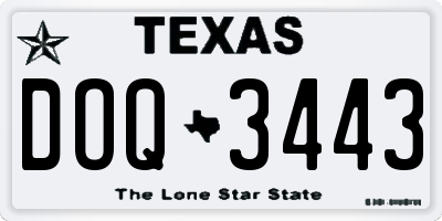 TX license plate DOQ3443
