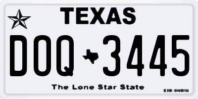TX license plate DOQ3445