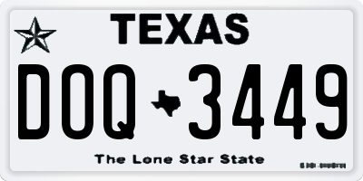 TX license plate DOQ3449
