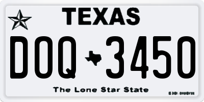 TX license plate DOQ3450