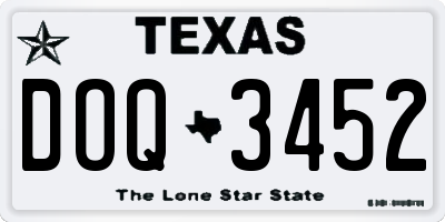 TX license plate DOQ3452