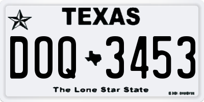 TX license plate DOQ3453
