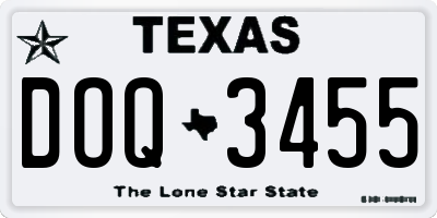 TX license plate DOQ3455