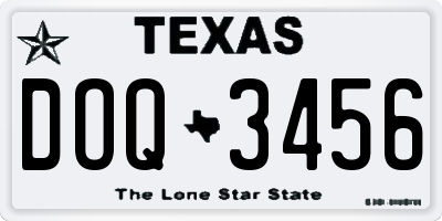 TX license plate DOQ3456