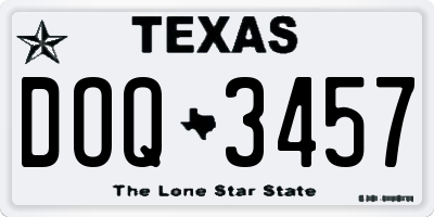 TX license plate DOQ3457
