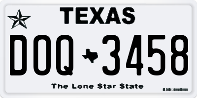 TX license plate DOQ3458