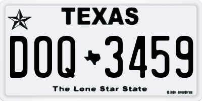 TX license plate DOQ3459