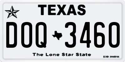 TX license plate DOQ3460