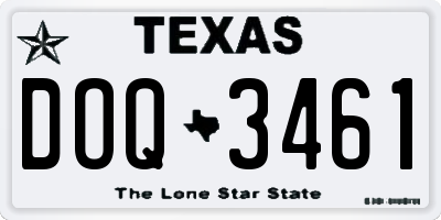 TX license plate DOQ3461