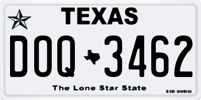 TX license plate DOQ3462
