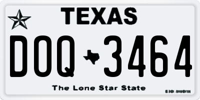TX license plate DOQ3464