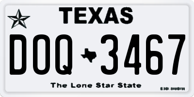 TX license plate DOQ3467