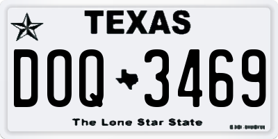 TX license plate DOQ3469