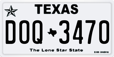 TX license plate DOQ3470