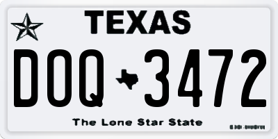 TX license plate DOQ3472