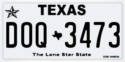 TX license plate DOQ3473