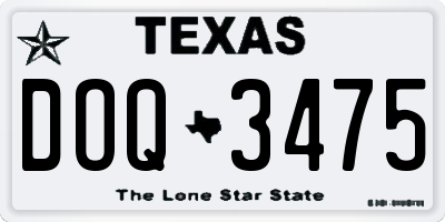 TX license plate DOQ3475