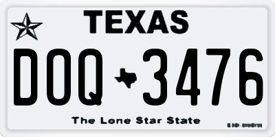 TX license plate DOQ3476