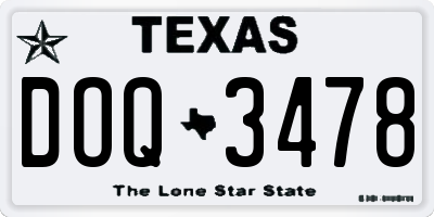 TX license plate DOQ3478