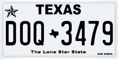 TX license plate DOQ3479
