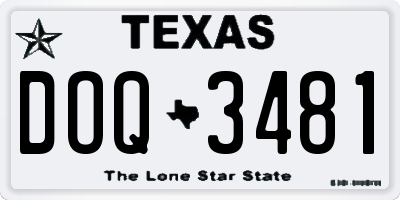 TX license plate DOQ3481