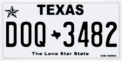 TX license plate DOQ3482