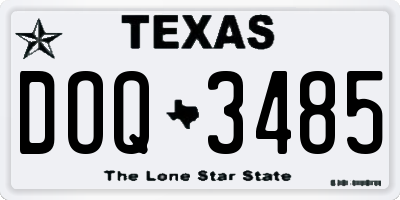 TX license plate DOQ3485