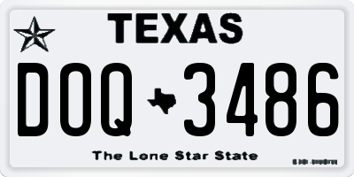 TX license plate DOQ3486