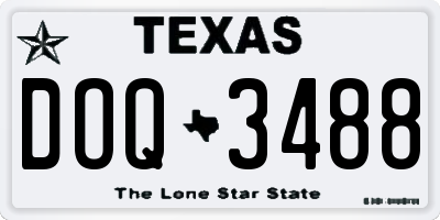 TX license plate DOQ3488