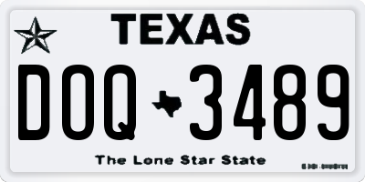 TX license plate DOQ3489