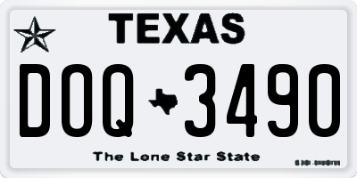 TX license plate DOQ3490